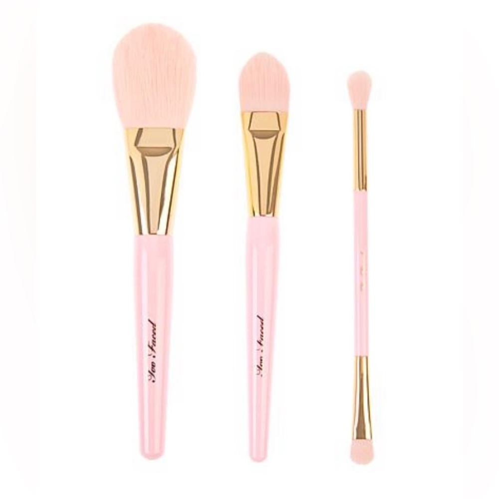 Too Faced 3 Pc Makeup Brush Set